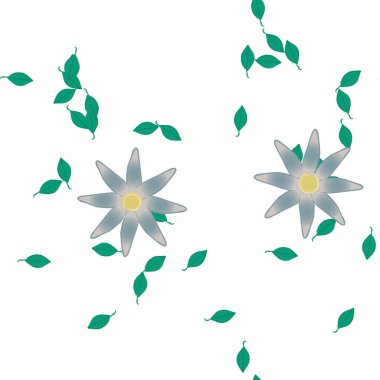 vektör çizimi, yaprakları pürüzsüz arkaplan çiçekleri