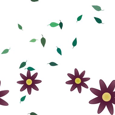 vektör çizimi, yaprakları pürüzsüz arkaplan çiçekleri