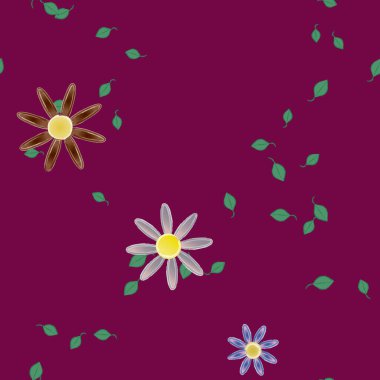 vektör çizimi, yaprakları pürüzsüz arkaplan çiçekleri