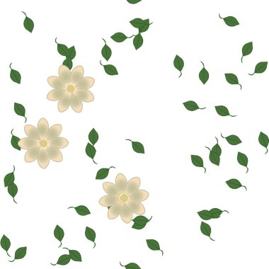 vektör çizimi, yaprakları pürüzsüz arkaplan çiçekleri