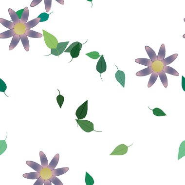 vektör çizimi, yaprakları pürüzsüz arkaplan çiçekleri