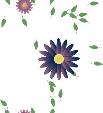 vektör çizimi, yaprakları pürüzsüz arkaplan çiçekleri