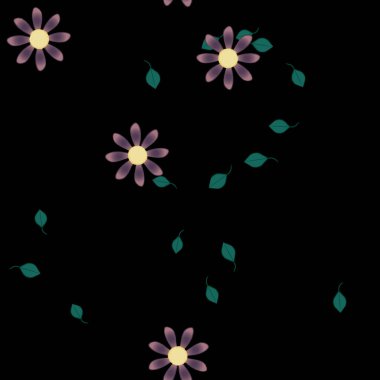 vektör çizimi, yaprakları pürüzsüz arkaplan çiçekleri