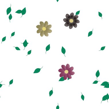 vektör çizimi, yaprakları pürüzsüz arkaplan çiçekleri