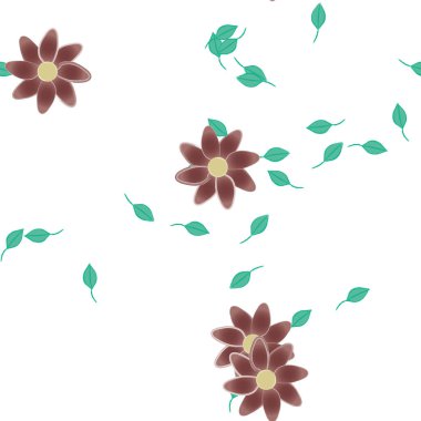 vektör çizimi, yaprakları pürüzsüz arkaplan çiçekleri