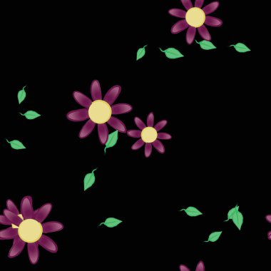 vektör çizimi, yaprakları pürüzsüz arkaplan çiçekleri