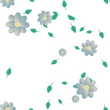 vektör çizimi, yaprakları pürüzsüz arkaplan çiçekleri