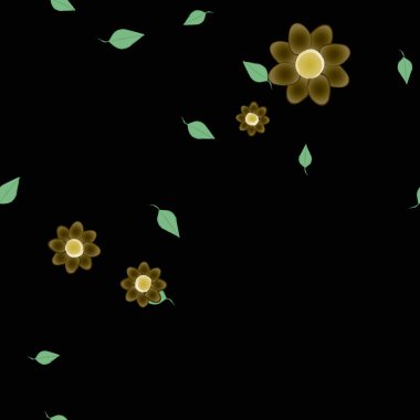 vektör çizimi, yaprakları pürüzsüz arkaplan çiçekleri