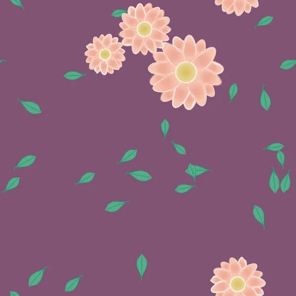 Schöne Florale Nahtlose Hintergrund Vektorillustration — Stockvektor