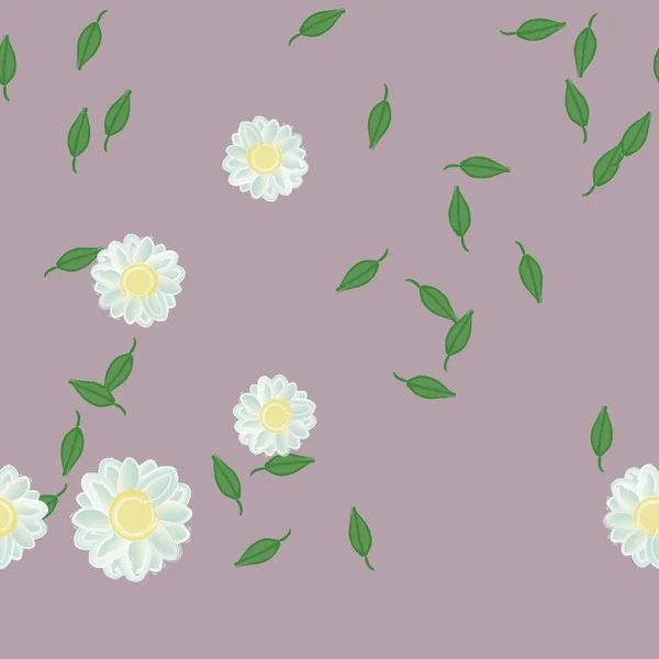 ベクターイラスト葉のシームレスな背景の花 — ストックベクタ