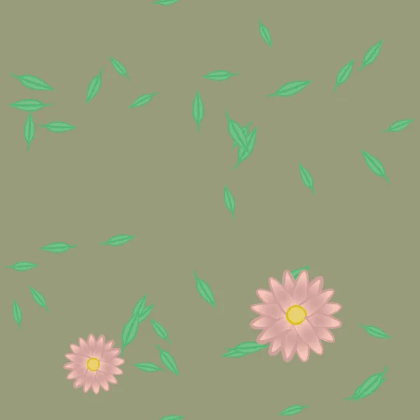 矢量插图 叶子无缝背景的花 — 图库矢量图片
