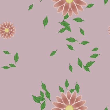 Yapraklı çiçek yapraklarının vektör çizimi, botanik arka plan