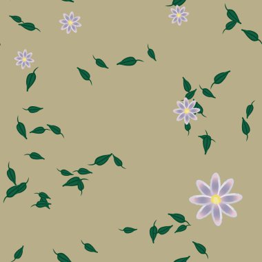 vektör çizimi, yaprakları pürüzsüz arkaplan çiçekleri