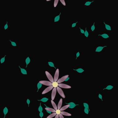 vektör çizimi, yaprakları pürüzsüz arkaplan çiçekleri