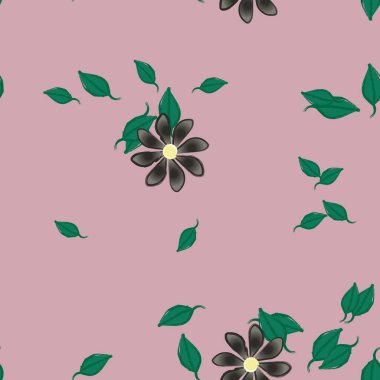 vektör çizimi, yaprakları pürüzsüz arkaplan çiçekleri