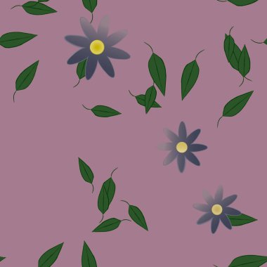 vektör çizimi, yaprakları pürüzsüz arkaplan çiçekleri