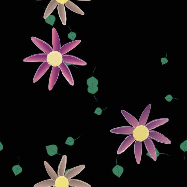 vektör çizimi, yaprakları pürüzsüz arkaplan çiçekleri