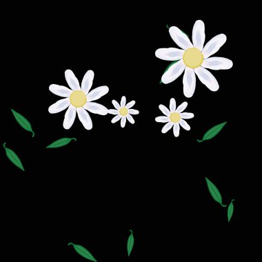 vektör çizimi, yaprakları pürüzsüz arkaplan çiçekleri