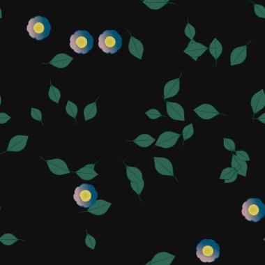 vektör çizimi, yaprakları pürüzsüz arkaplan çiçekleri