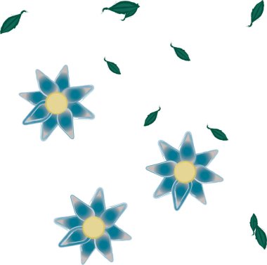 vektör çizimi, yaprakları pürüzsüz arkaplan çiçekleri