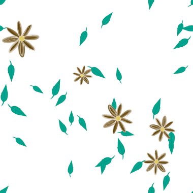 vektör çizimi, yaprakları pürüzsüz arkaplan çiçekleri