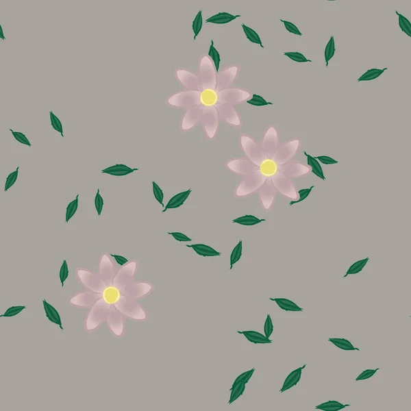 ベクターイラスト葉のシームレスな背景の花 — ストックベクタ