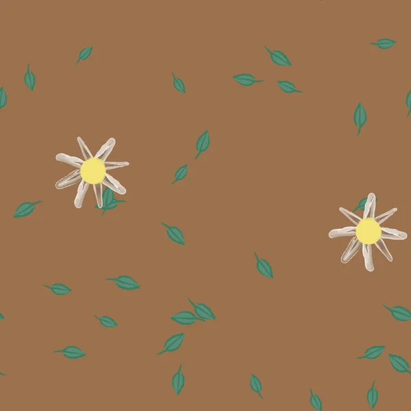 Векторная Иллюстрация Цветы Бесшовным Фоном — стоковый вектор