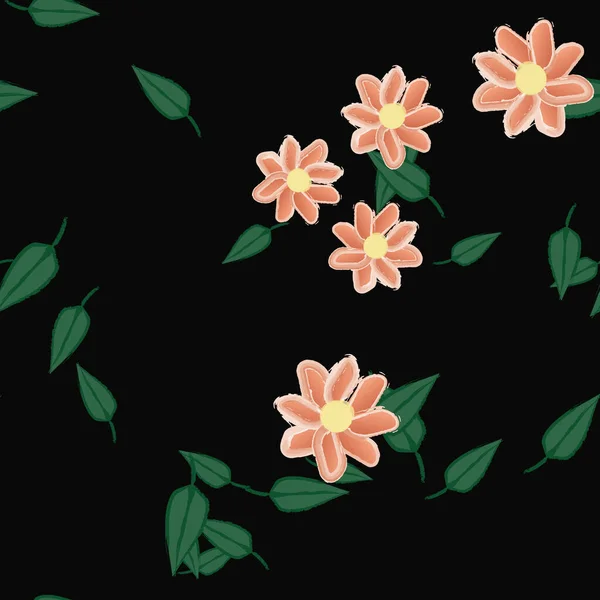 Fundo Sem Costura Floral Bonito Ilustração Vetorial — Vetor de Stock