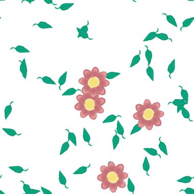 vektör çizimi, yaprakları pürüzsüz arkaplan çiçekleri