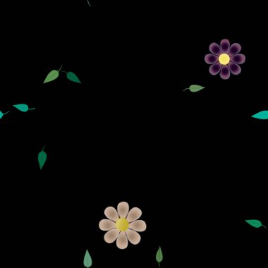 vektör çizimi, yaprakları pürüzsüz arkaplan çiçekleri