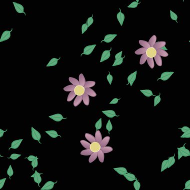 vektör çizimi, yaprakları pürüzsüz arkaplan çiçekleri