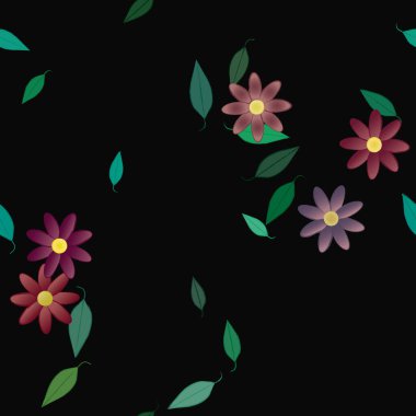 vektör çizimi, yaprakları pürüzsüz arkaplan çiçekleri