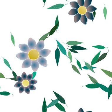 vektör çizimi, yaprakları pürüzsüz arkaplan çiçekleri