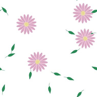 vektör çizimi, yaprakları pürüzsüz arkaplan çiçekleri