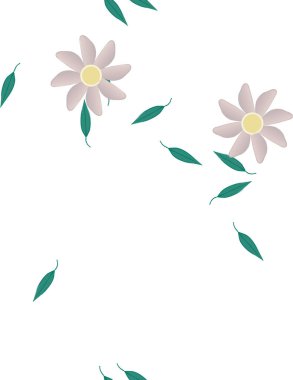 vektör çizimi, yaprakları pürüzsüz arkaplan çiçekleri