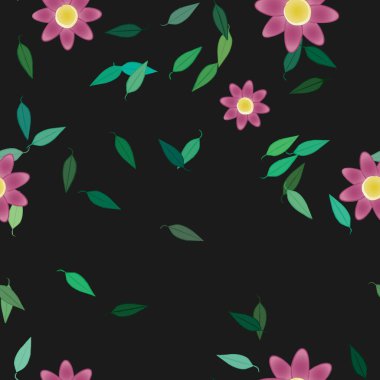 vektör çizimi, yaprakları pürüzsüz arkaplan çiçekleri