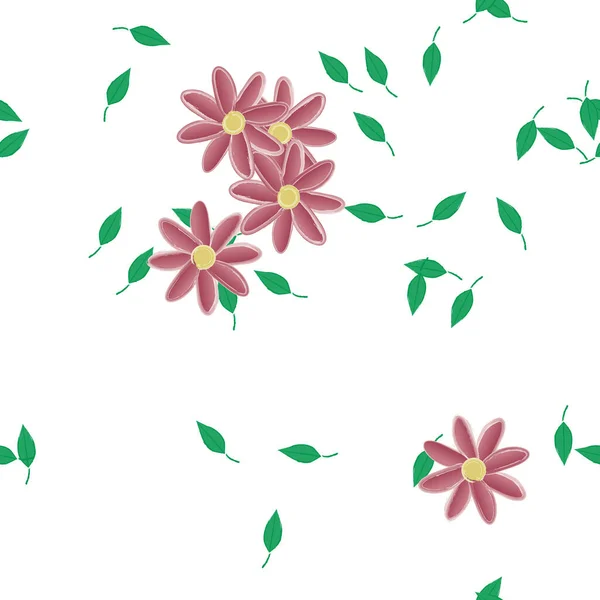 Fundo Sem Costura Floral Bonito Ilustração Vetorial —  Vetores de Stock