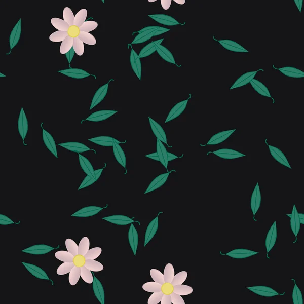 Fundo Sem Costura Floral Bonito Ilustração Vetorial — Vetor de Stock