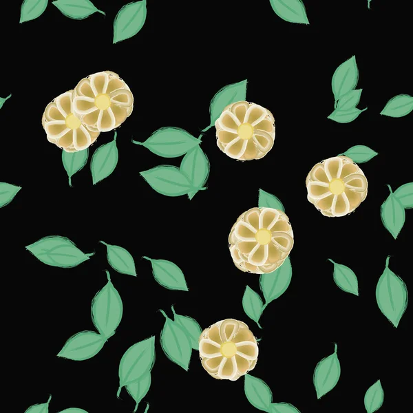 vektör çizimi, yaprakları pürüzsüz arkaplan çiçekleri