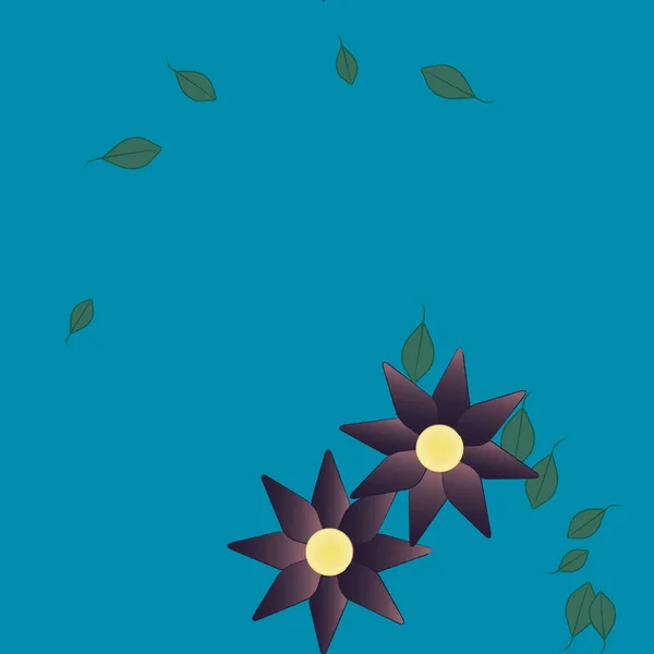 Illustration Vectorielle Fleurs Avec Feuilles Fond Sans Couture — Image vectorielle