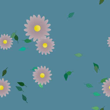 vektör çizimi, yaprakları pürüzsüz arkaplan çiçekleri