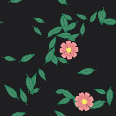 vektör çizimi, yaprakları pürüzsüz arkaplan çiçekleri