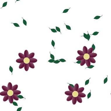 vektör çizimi, yaprakları pürüzsüz arkaplan çiçekleri