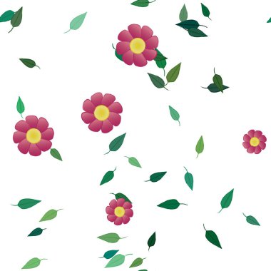 vektör çizimi, yaprakları pürüzsüz arkaplan çiçekleri