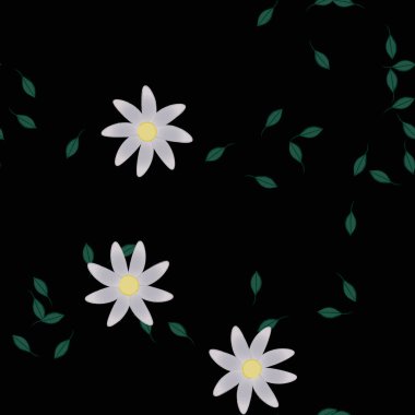 vektör çizimi, yaprakları pürüzsüz arkaplan çiçekleri