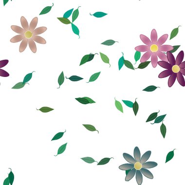 vektör çizimi, yaprakları pürüzsüz arkaplan çiçekleri