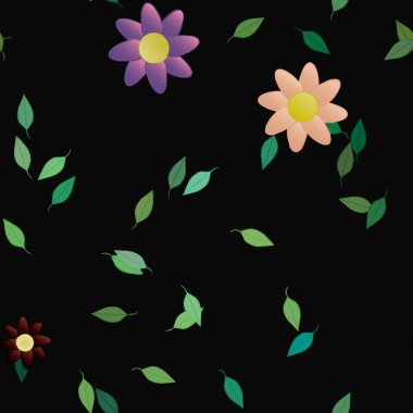 Yaprakları pürüzsüz arkaplan, vektör illüstrasyonu