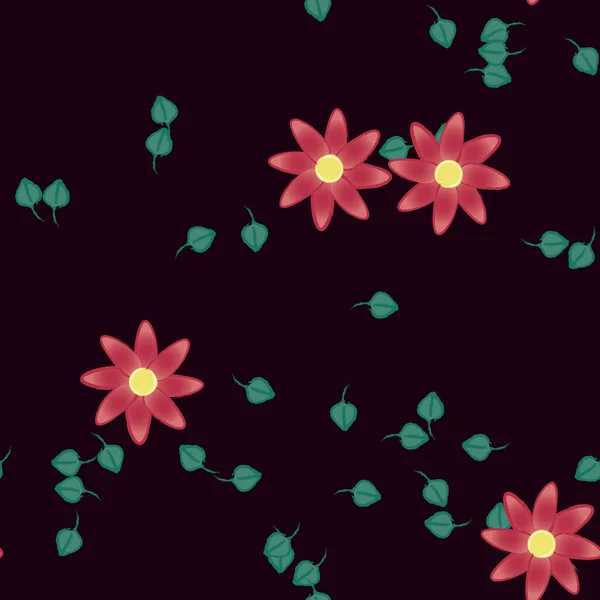 Fundo Sem Costura Floral Bonito Ilustração Vetorial — Vetor de Stock