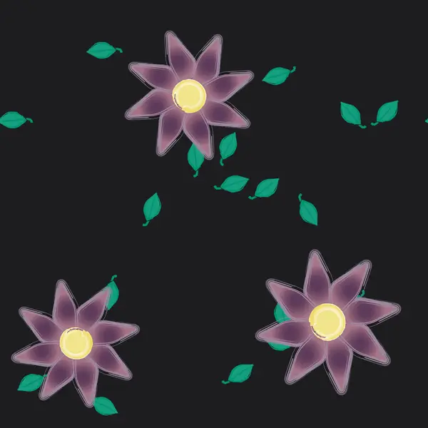 Vektor Ilustrasi Bunga Musim Panas Kelopak Bunga Dengan Daun Botani - Stok Vektor