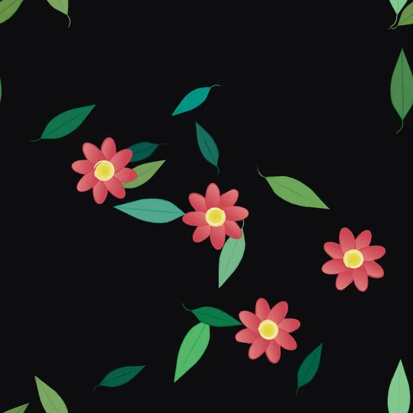 Fundo Sem Costura Floral Bonito Ilustração Vetorial — Vetor de Stock